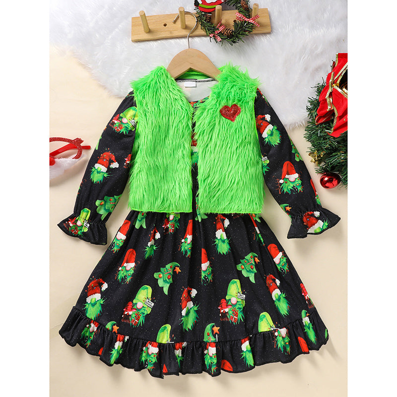 Toddler and Kids Christmas Dress Outfit Set
