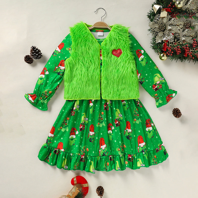 Toddler and Kids Christmas Dress Outfit Set