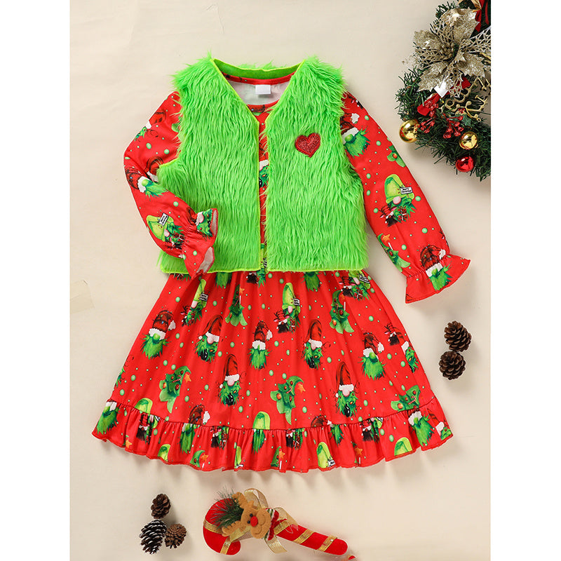 Toddler and Kids Christmas Dress Outfit Set