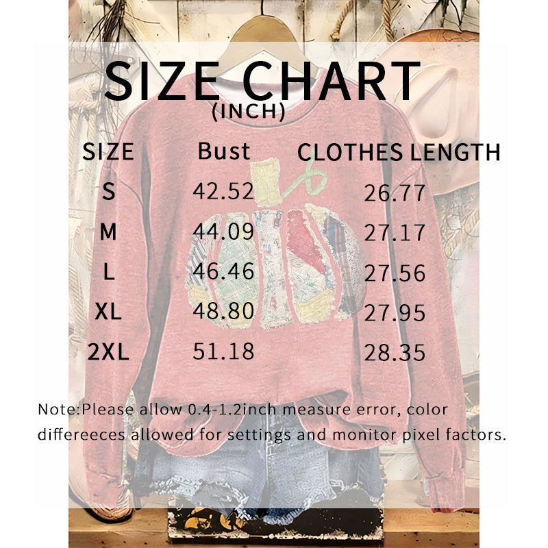 Women's Pumpkin Print T-Shirt Long Sleeve